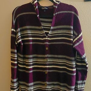 Freshman Juniors' Hooded Striped Cardigan